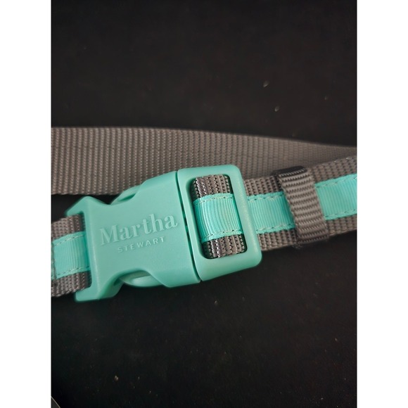 Martha Stewart Gray & Mint Adjustable Nylon Large Dog Collar Size 20 (18-26in) - Picture 6 of 8